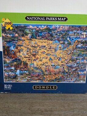 National Parks Map - 2000 Piece Dowdle Jigsaw Puzzle by Buffalo Games